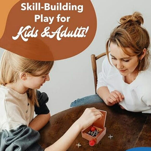 Classic Jacks Game in a Nostalgic Retro Keepsake Wooden Box - NIB/NWT - Picture 6 of 10